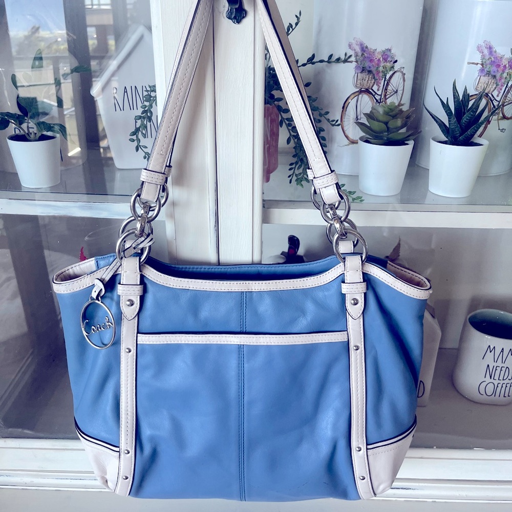 COACH Alexandra Wedgwood blue F20812 🌸Gorgeous buttery soft leather bag